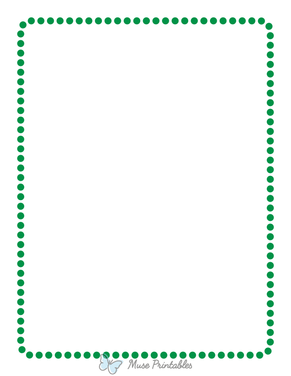 Green Rounded Medium Dotted Line Border