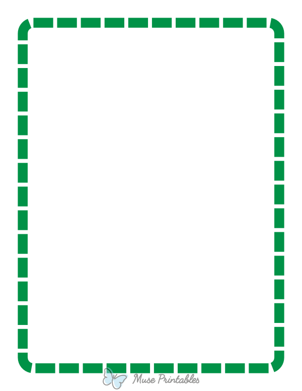 Green Rounded Thick Dashed Line Border