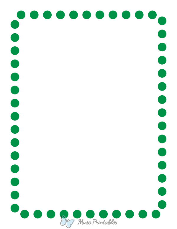 Green Rounded Thick Dotted Line Border