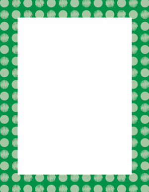 Green Scribble Polka Dot Border