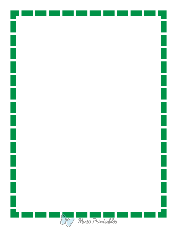 Green Thick Dashed Line Border