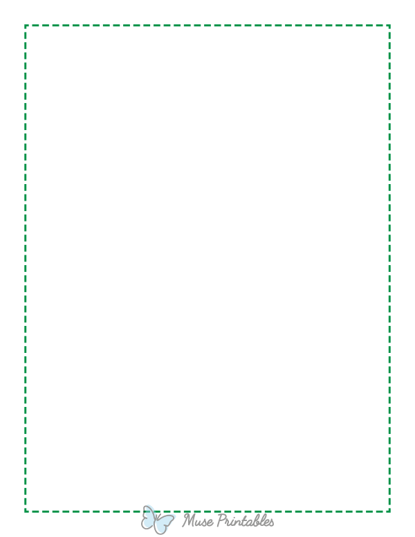 Printable Green Thin Dashed Line Page Border
