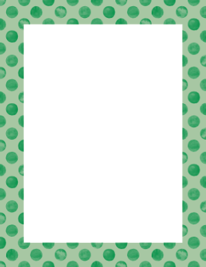 Green Watercolor Polka Dots Border