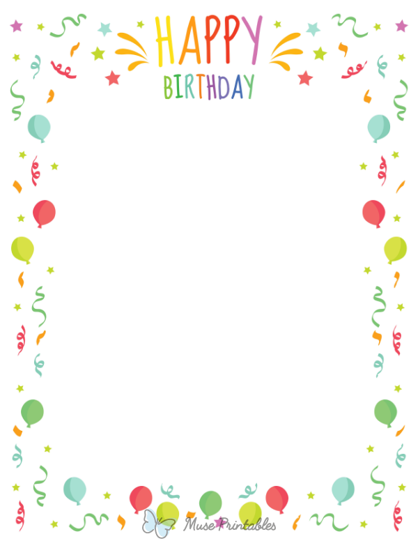 Printable Happy Birthday Page Border