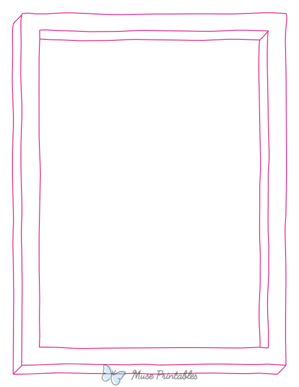 Hot Pink 3d Doodle Frame Border