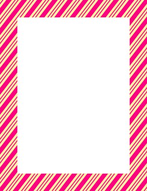 Hot Pink and Light Yellow Peppermint Stripe Border