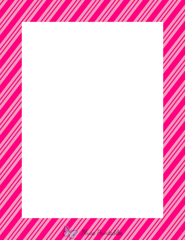 Hot Pink and Pink Peppermint Stripe Border