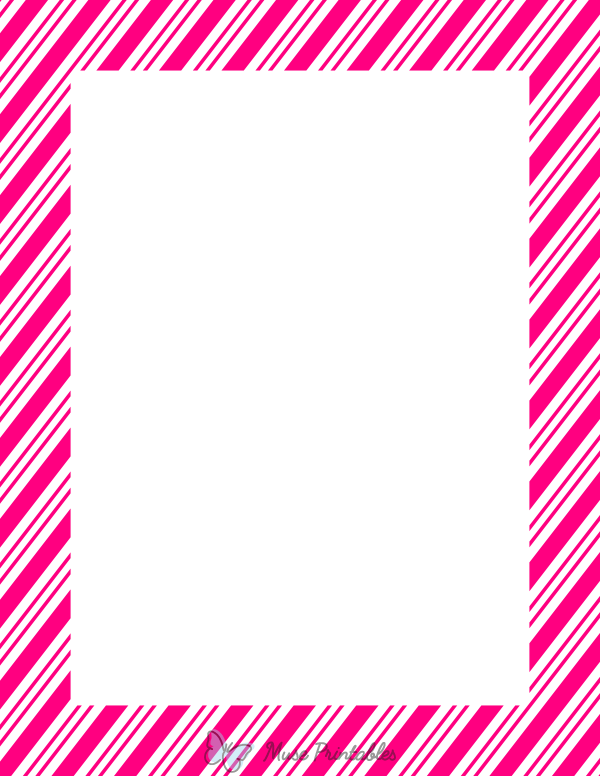Hot Pink and White Peppermint Stripe Border