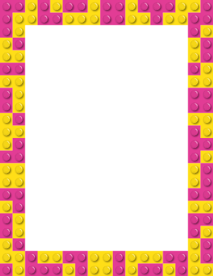 Hot Pink and Yellow Toy Block Border