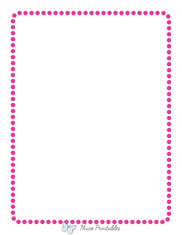 Hot Pink Rounded Medium Dotted Line Border