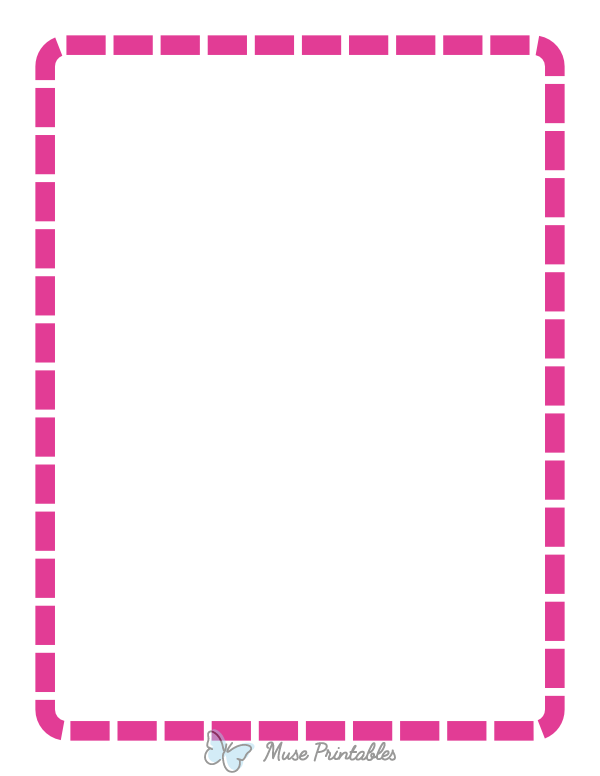 Hot Pink Rounded Thick Dashed Line Border