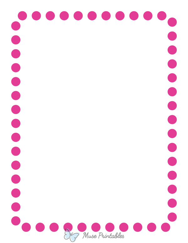 Hot Pink Rounded Thick Dotted Line Border