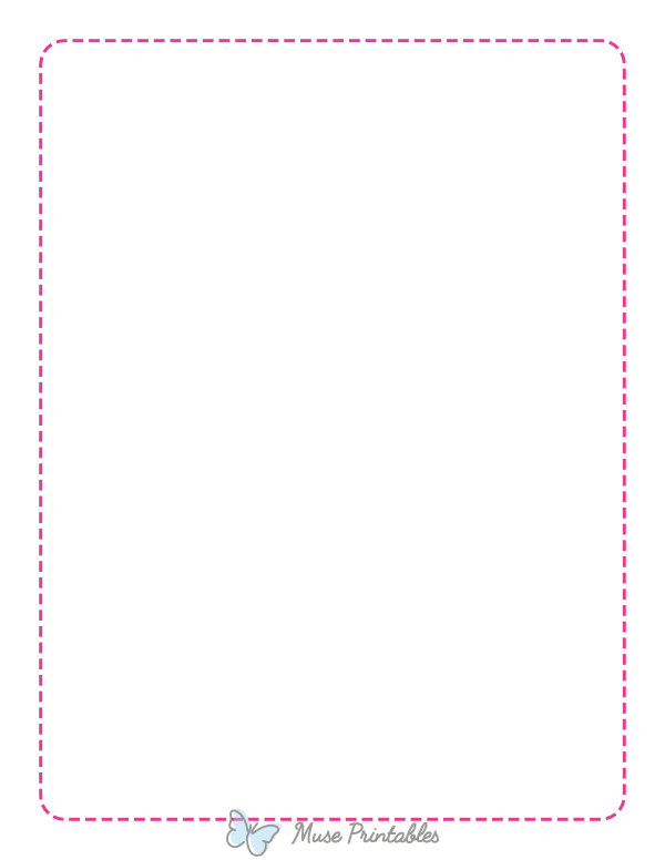 Hot Pink Rounded Thin Dashed Line Border