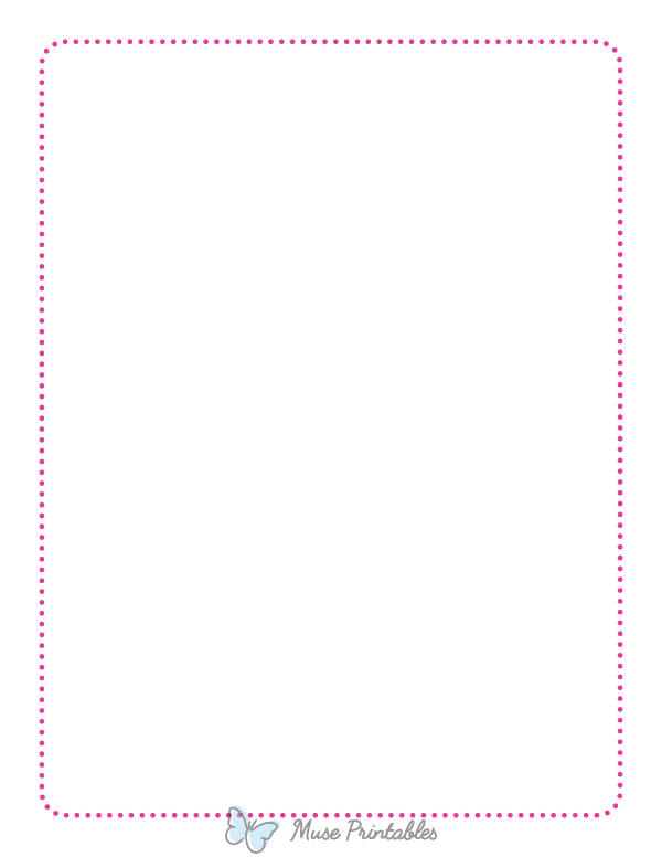 Hot Pink Rounded Thin Dotted Line Border