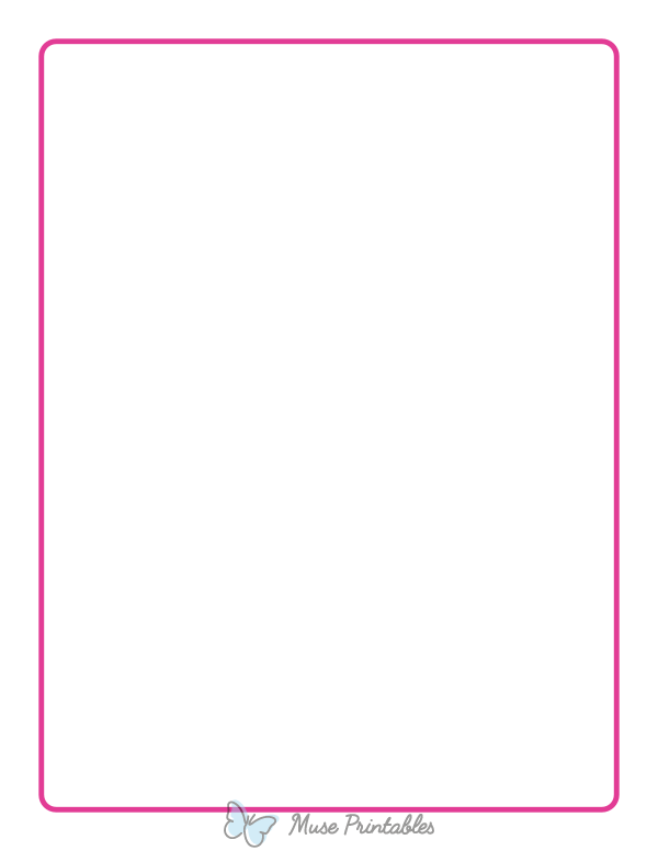 Hot Pink Rounded Thin Line Border