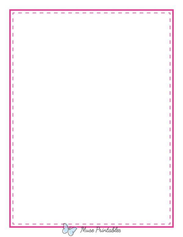 Hot Pink Solid And Dashed Line Border