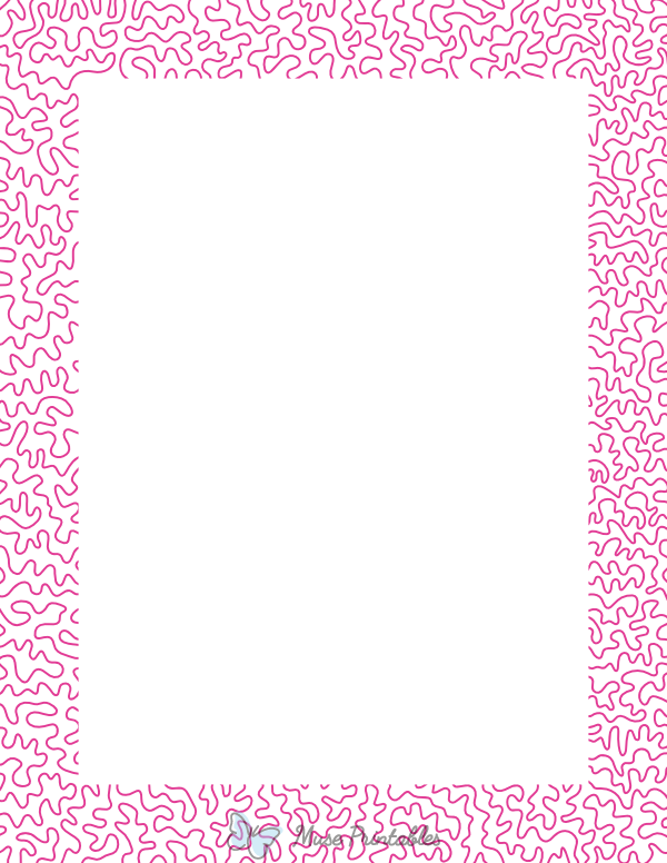 Hot Pink Squiggly Line Border