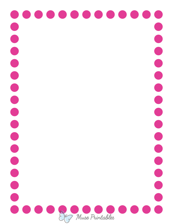 Hot Pink Thick Dotted Line Border