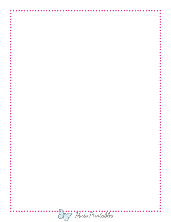 Hot Pink Thin Dotted Line Border