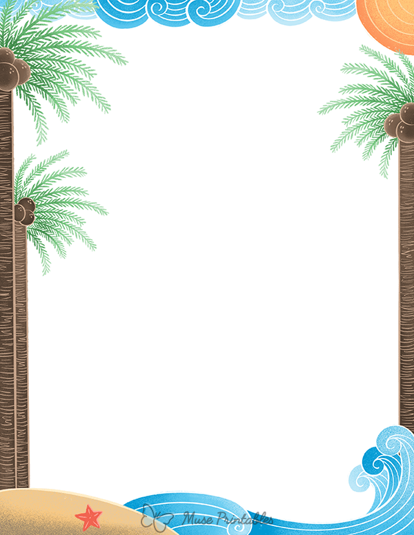 Printable Island Page Border Printable Island Page Border