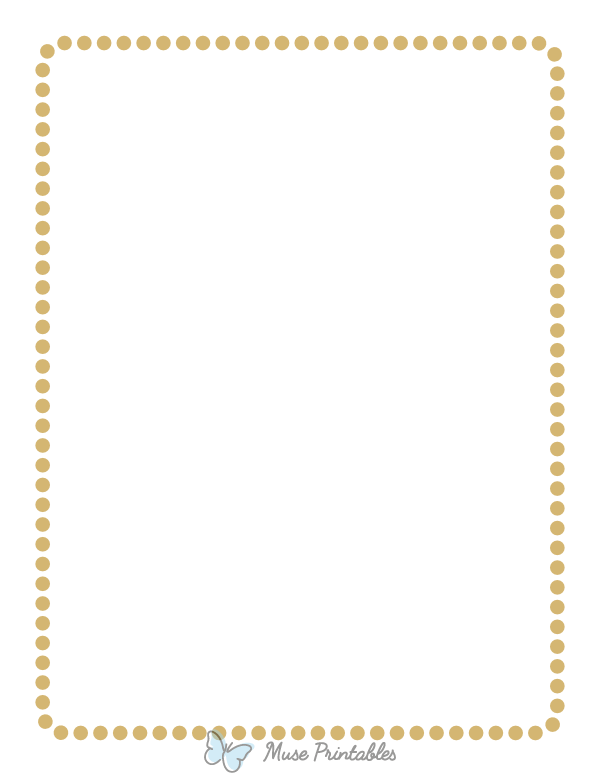 Printable Khaki Rounded Medium Dotted Line Page Border