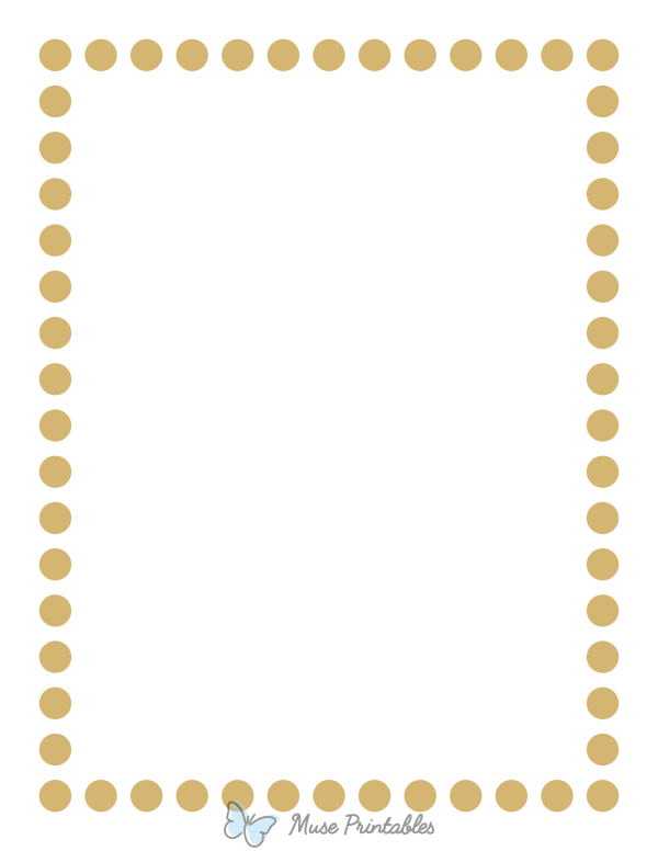 Printable Khaki Thick Dotted Line Page Border