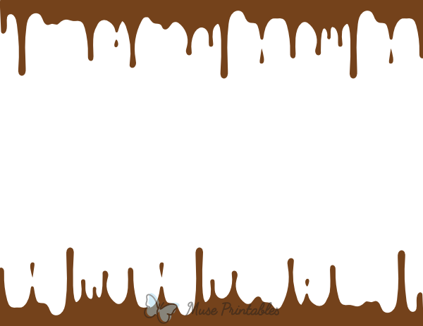 Landscape Brown Dripping Paint Border