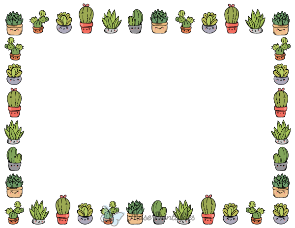 Printable Succulent Border - Printable Word Searches
