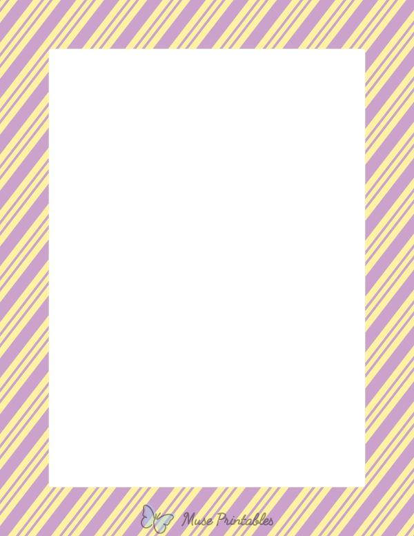 Lavender and Light Yellow Peppermint Stripe Border