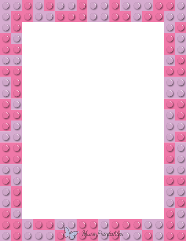 Lavender and Pink Toy Block Border