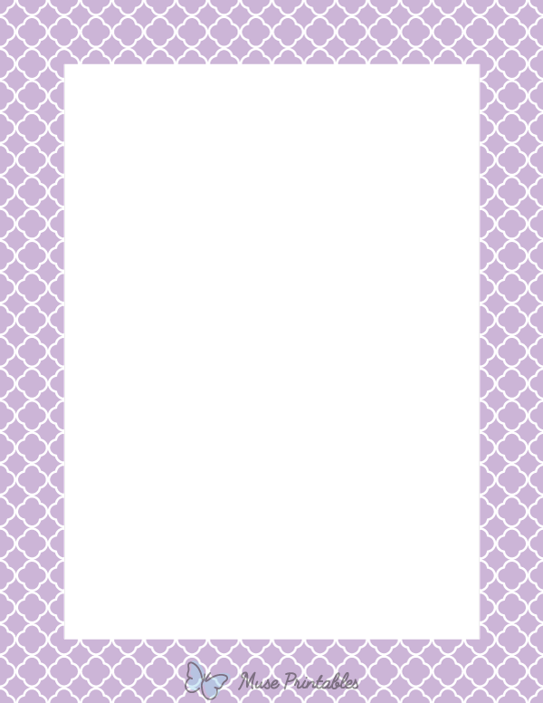 Lavender and White Quatrefoil Border