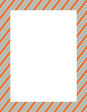 Light Blue and Orange Peppermint Stripe Border