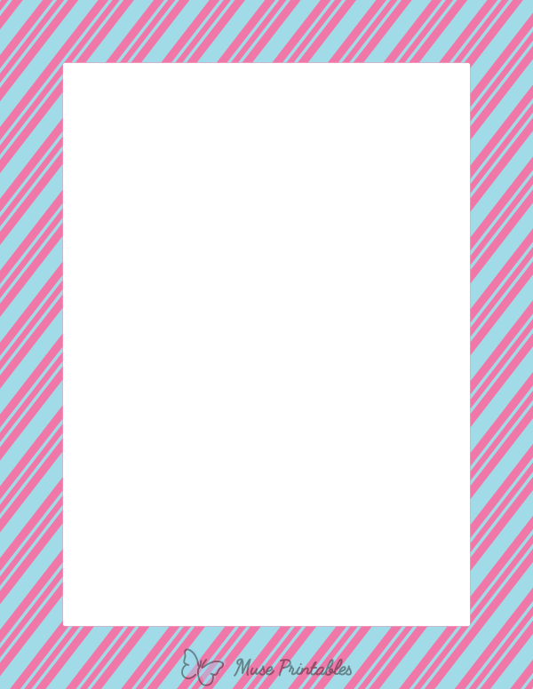 Light Blue and Pink Peppermint Stripe Border
