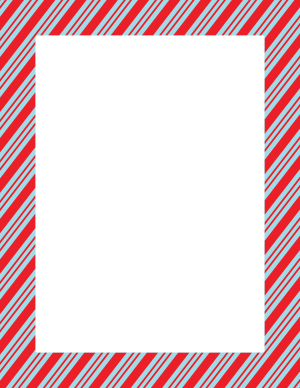 Light Blue and Red Peppermint Stripe Border