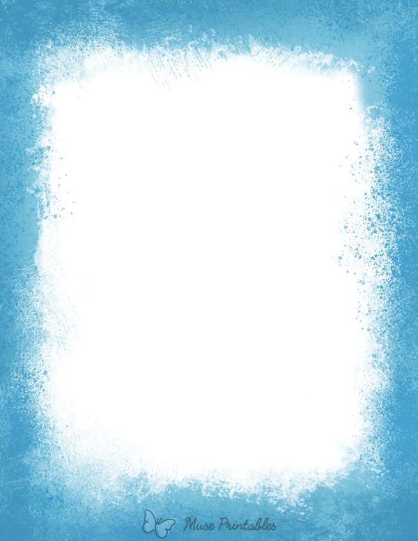 Printable Light Blue Grunge Page Border