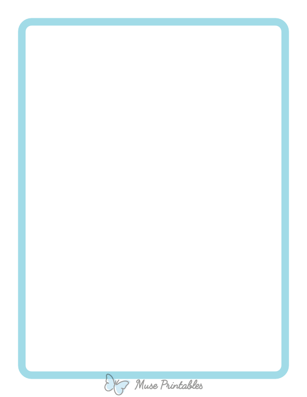 Printable Light Blue Rounded Medium Line Page Border
