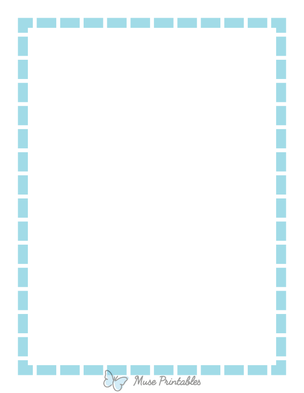 Light Blue Thick Dashed Line Border