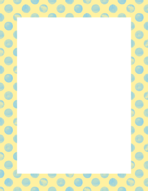 Light Blue Watercolor Polka Dots on Light Yellow Border