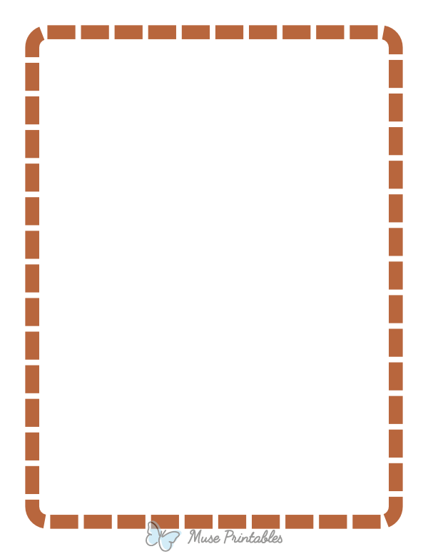 Light Brown Rounded Thick Dashed Line Border