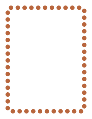 Printable Dark Orange Rounded Thick Dotted Line Page Border