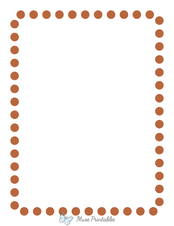 Printable Light Brown Rounded Thick Dotted Line Page Border