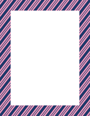 Light Pink and Navy Blue Peppermint Stripe Border