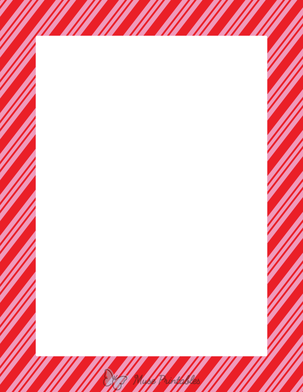 Light Pink and Red Peppermint Stripe Border