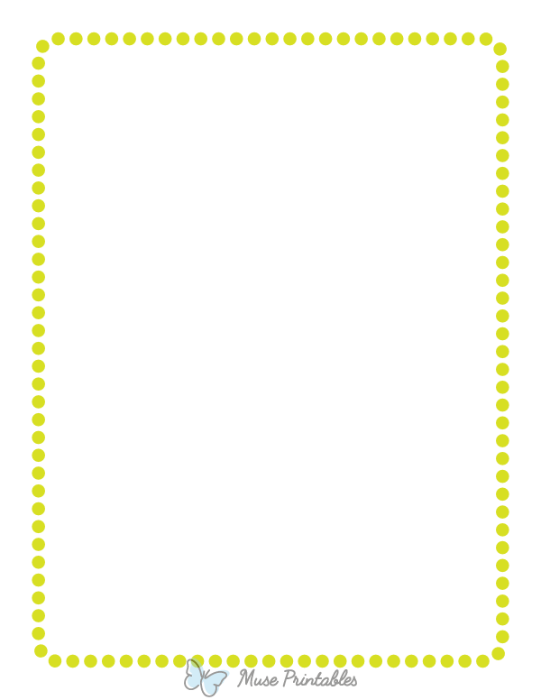 Lime Green Rounded Medium Dotted Line Border