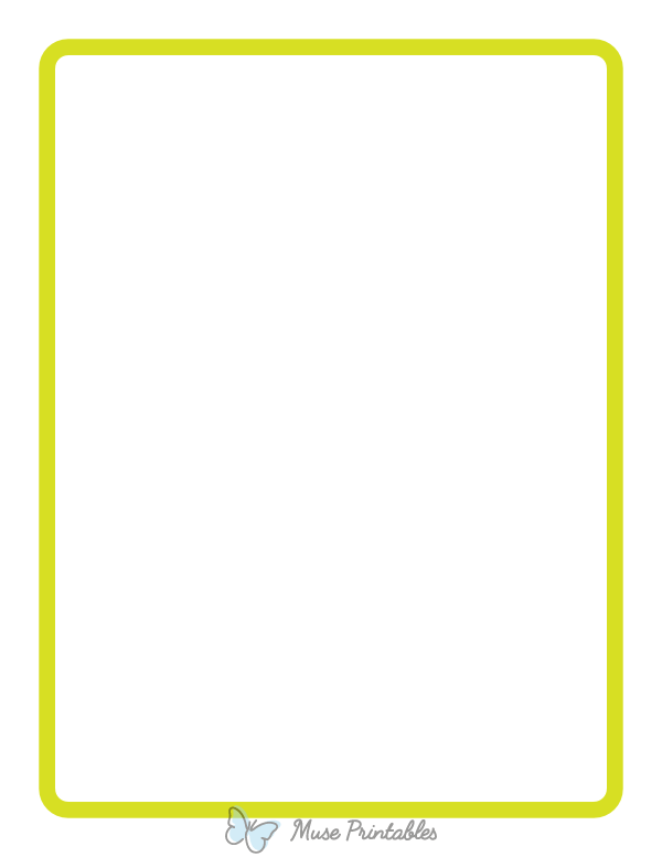Printable Lime Green Rounded Medium Line Page Border