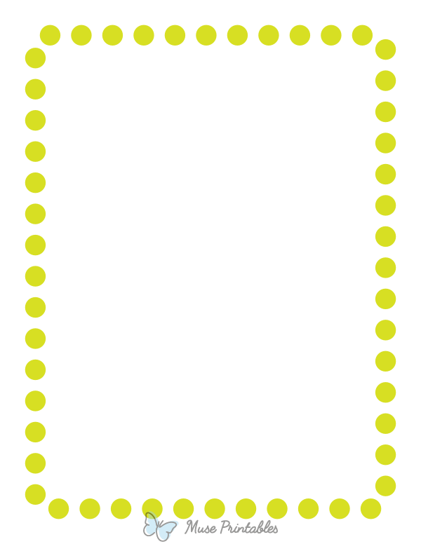Lime Green Rounded Thick Dotted Line Border