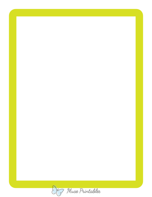 Lime Green Rounded Thick Line Border