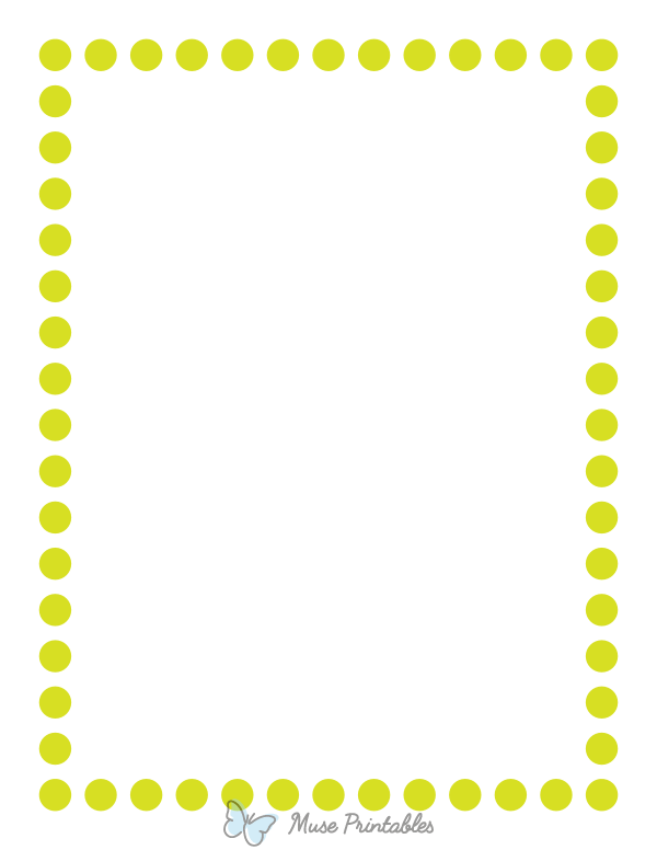 Printable Lime Green Medium Dotted Line Page Border