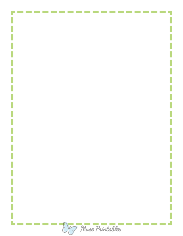 Printable Mint Green Medium Dashed Line Page Border