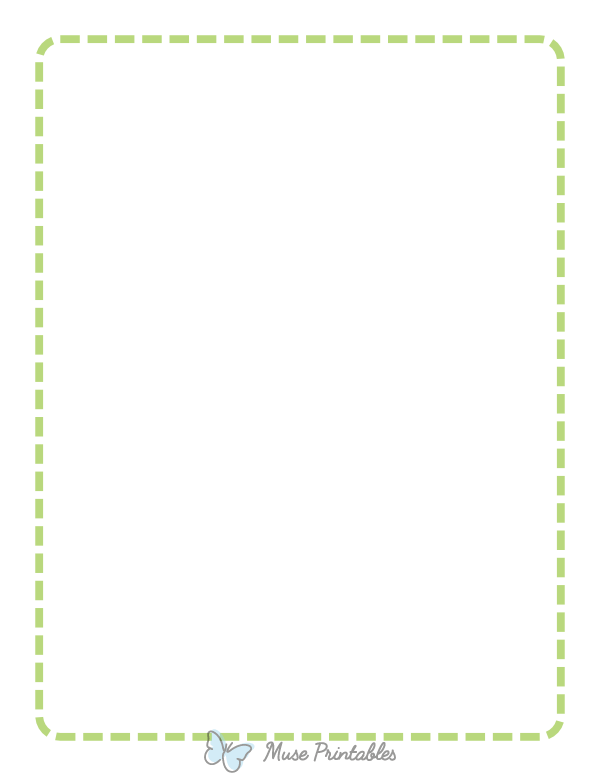 Mint Green Rounded Medium Dashed Line Border